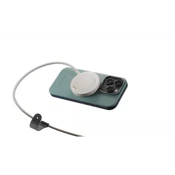 Estación de carga inalámbrica native union Snapstand Qi2 Sandstone, alimentación USB para interiores, cable de 1,5 m, Gris claro