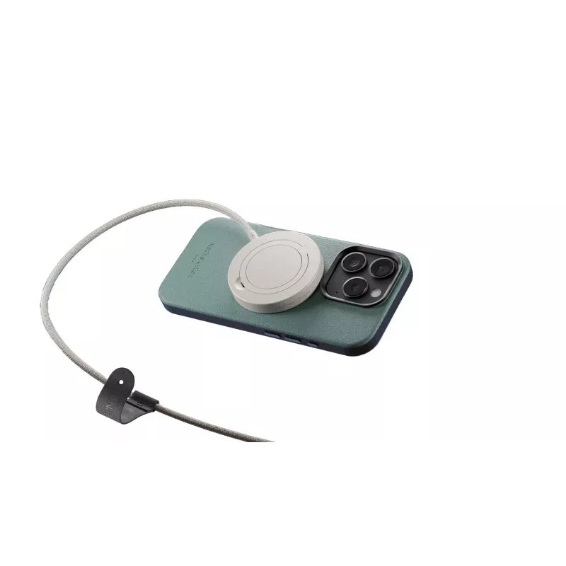Estación de carga inalámbrica native union Snapstand Qi2 Sandstone, alimentación USB para interiores, cable de 1,5 m, Gris claro