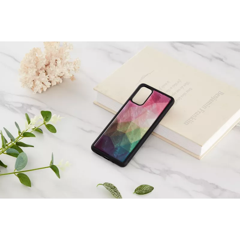 Funda para móvil iKins para Samsung Galaxy S20+ — diseño de flores acuáticas, negro