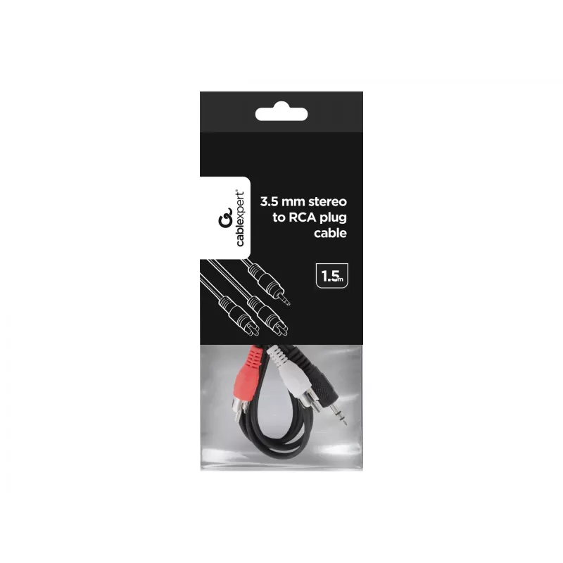 Gembird 1,5 m - 3,5 mm/2xRCA - M/M 1,5 m 3,5 mm 2 x RCA negro - rojo - blanco (CCA-458)