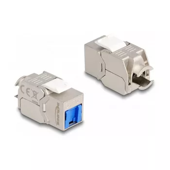 Módulo Keystone DeLOCK RJ45 hembra a LSA Cat.6A sin herramienta con tapa antipolvo azul