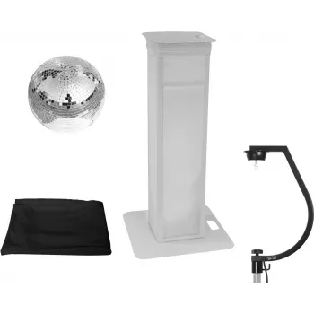 Set de bola de espejos EUROLITE 30 cm con soporte de escenario variable y funda negra