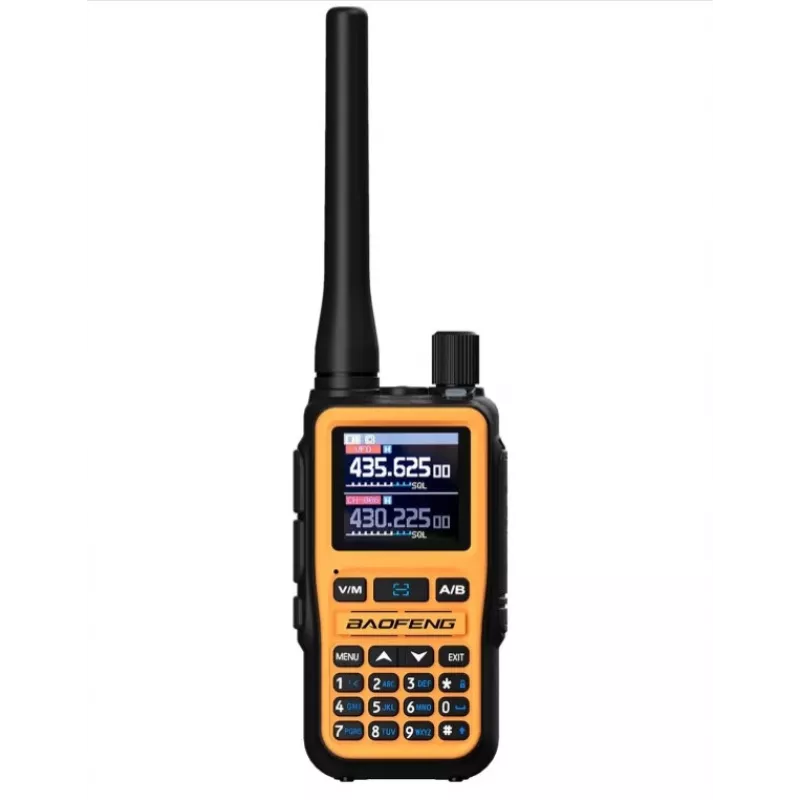 Walkie-talkie portátil Baofeng UV-5R Mini con función de carga USB-C, Bluetooth, VHF/UHF, 5 W, 1600 mAh, naranja