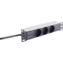 Regleta de enchufes ShiverPeaks BASIC-S 10 pulgadas 3 tomas 1U negra – distribución de energía compacta para rack