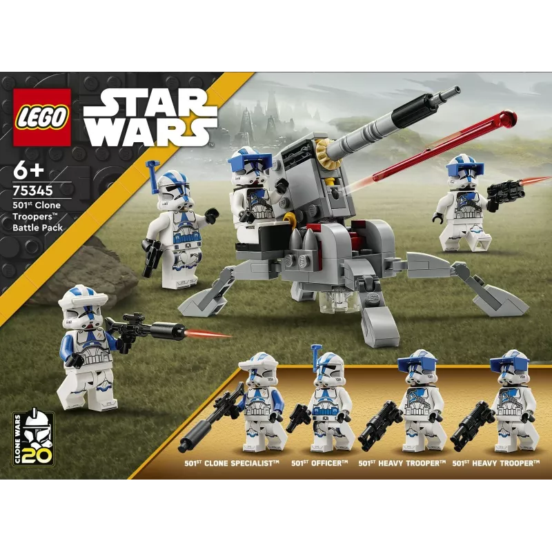 LEGO 75345 Star Wars Pack de batalla Soldados clon de la 501.ª juego de construcción