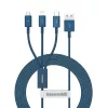 Cable USB 3en1 Baseus Superior Series, USB a Micro-USB / USB-C / Lightning, 3,5 A, 1,5 m (azul)