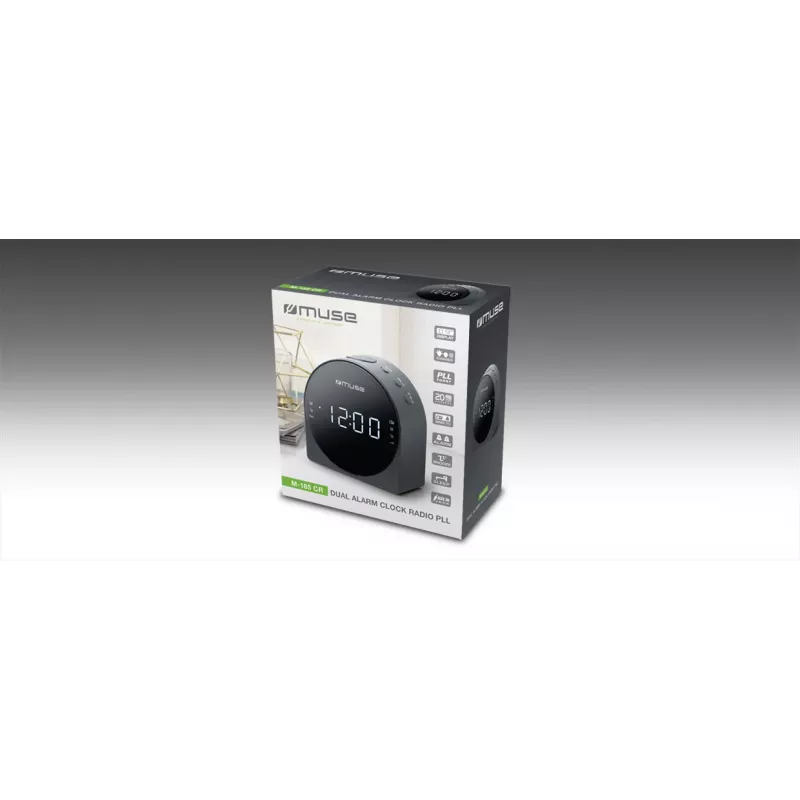 Radio despertador Muse M-185 CR — FM/MW, pantalla LED de 0,9