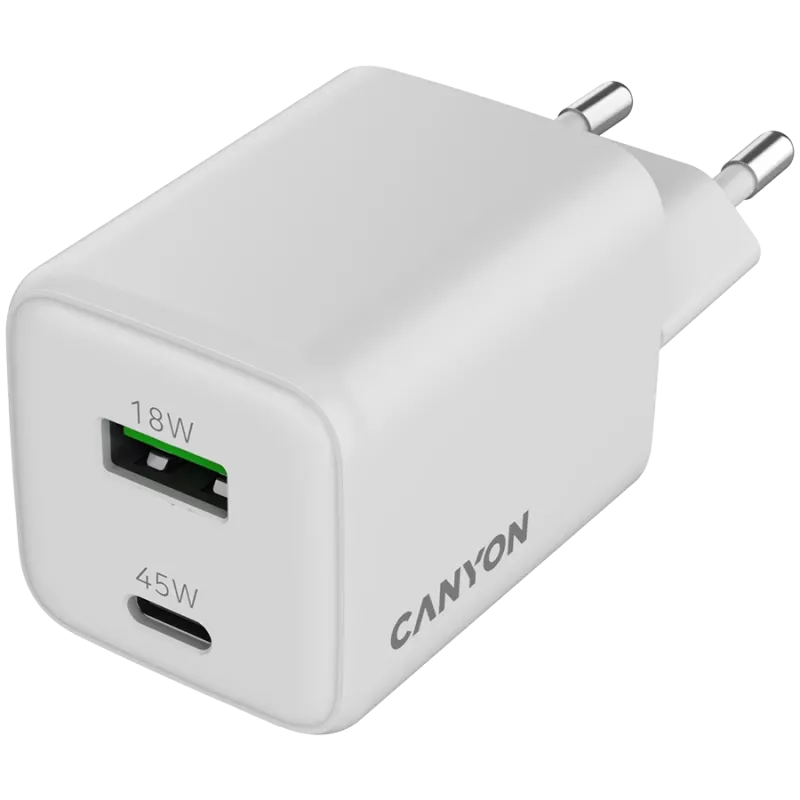 Cargador Canyon CU45AC 45W universal blanco cargador rápido de CA para interiores