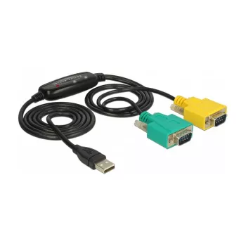 Cable serie DeLOCK 63466 USB Type-A DB-9 1,5 m negro verde amarillo