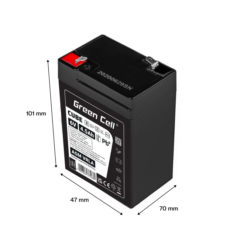 Batería AGM VRLA 6V 4,5Ah IP54