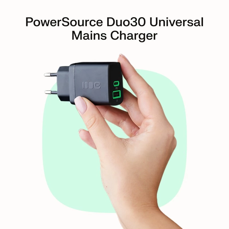 Fuente de alimentación Green Cell PowerSource Solo30 30W negra — cargador USB-C de un solo puerto