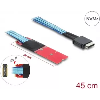Convertidor M.2 Key M a 1 x OCuLink SFF-8611 con cable de 45 cm — DELOCK 64360