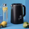Jata JEHA1575 hervidor eléctrico, 1,7 l, 1500 W, 5 ajustes de temperatura, negro/acero inoxidable