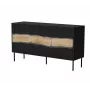 Cómoda cama meble INSERTO 3D 143,5×40×80 cm negra con LED, aglomerado, marco de 16 mm