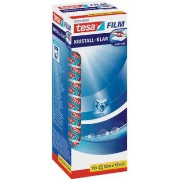 Cinta adhesiva Tesa Film 58259 transparente, 33 m x 15 mm, pack de 10 rollos