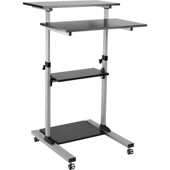 ROLINE Puesto de trabajo de pie para PC - Soporte para pantalla LCD / teclado / ratón / CPU / impresora - Plástico, Metal - Gris, Negro (17.02.1547)