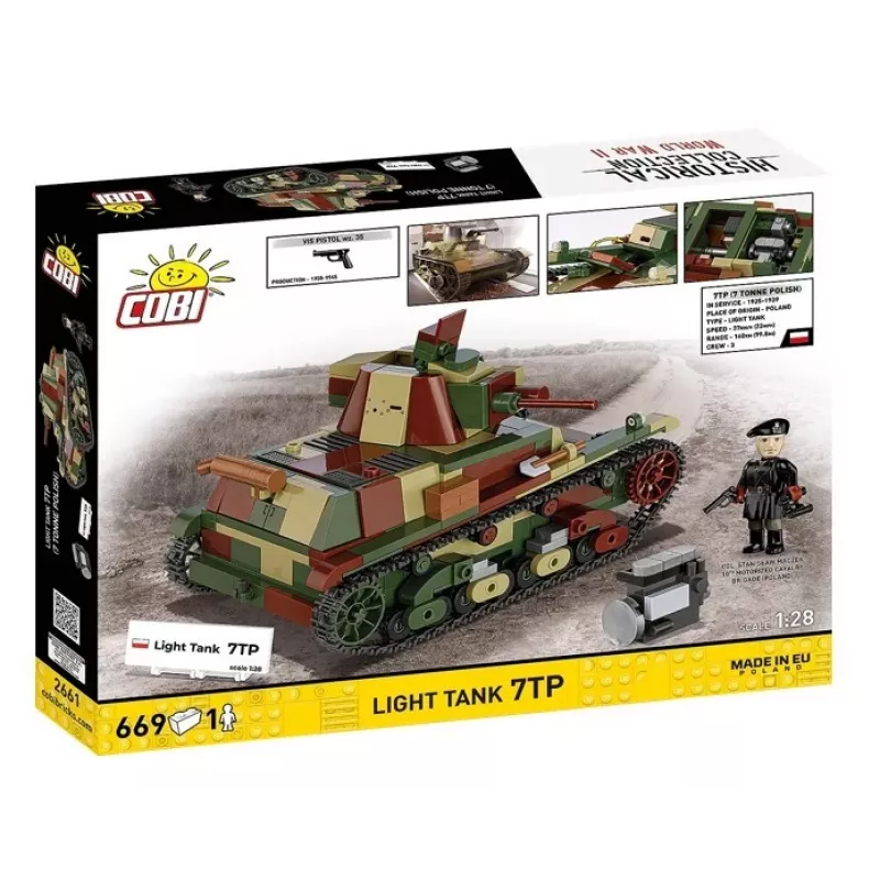 Bloques de construcción Cobi Tanque ligero 7TP modelo, 669 piezas, COBI-2661