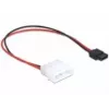 Delock Cable de alimentación conector macho Molex de 4 pines a conector hembra SATA de 6 pines delgado 24 cm