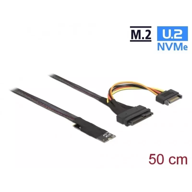 Adaptador DeLOCK M.2 Key M a U.2 SFF-8639 NVMe con cable de 50 cm