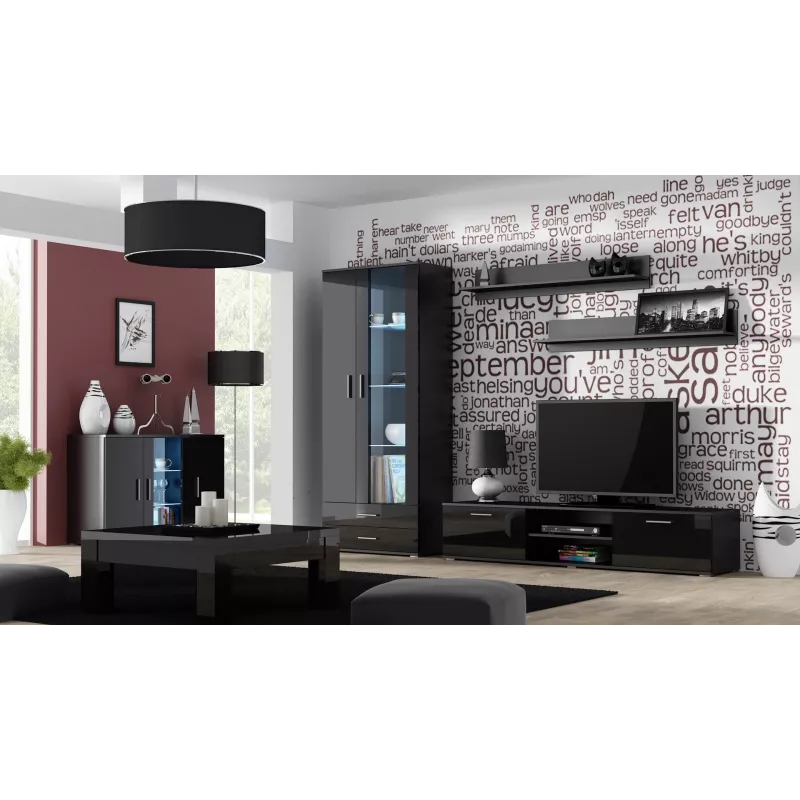 Aparador Cama SOHO S7 120 cm Negro Brillo