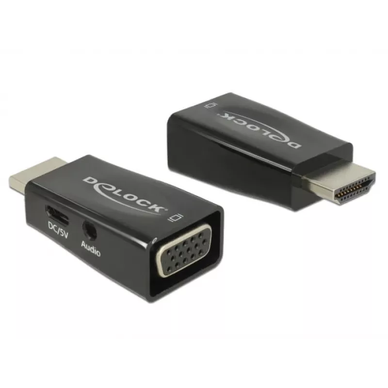 Adaptador DeLOCK 65901 HDMI A a VGA y audio de 3,5 mm negro