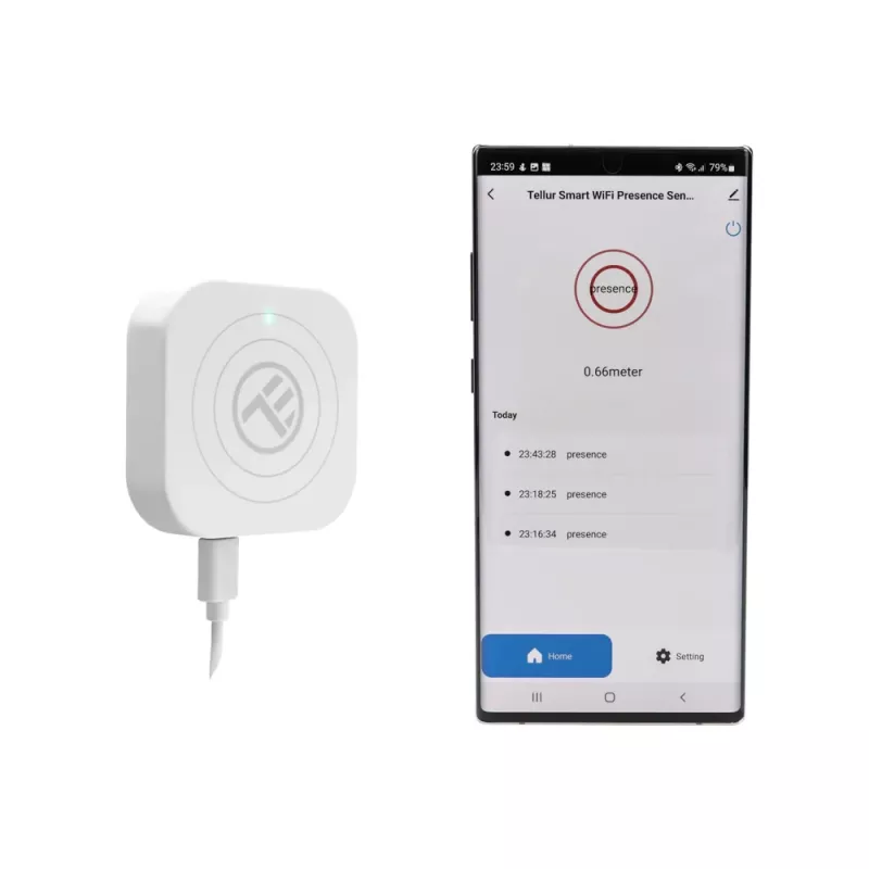 Sensor de presencia Tellur TLL331552 WiFi blanco — detector de presencia inalámbrico, blanco
