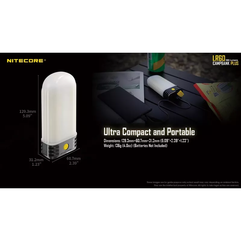Linterna de camping a pilas Nitecore LR60 280 lm USB C