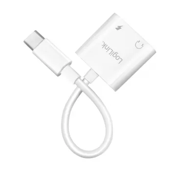 Adaptador de audio USB-C LogiLink USB-C/M a 2x USB-C/H 60W PD blanco
