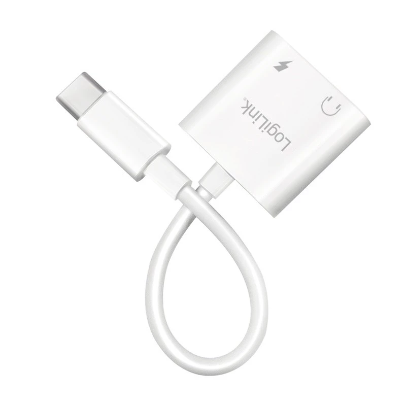 Adaptador de audio USB-C LogiLink USB-C/M a 2x USB-C/H 60W PD blanco