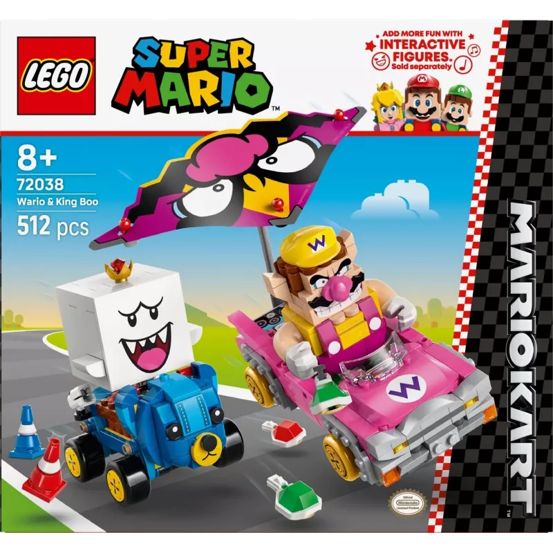 Set de juguete de construcción LEGO 72038 Super Mario Mario Kart Wario King Buu Huu – figuras de personajes y elementos de circuito