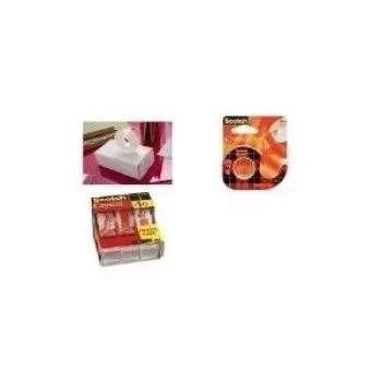 Cinta adhesiva 3M Scotch Crystal Clear 600 con dispensador, 19 mm x 30 m, cinta de embalaje transparente