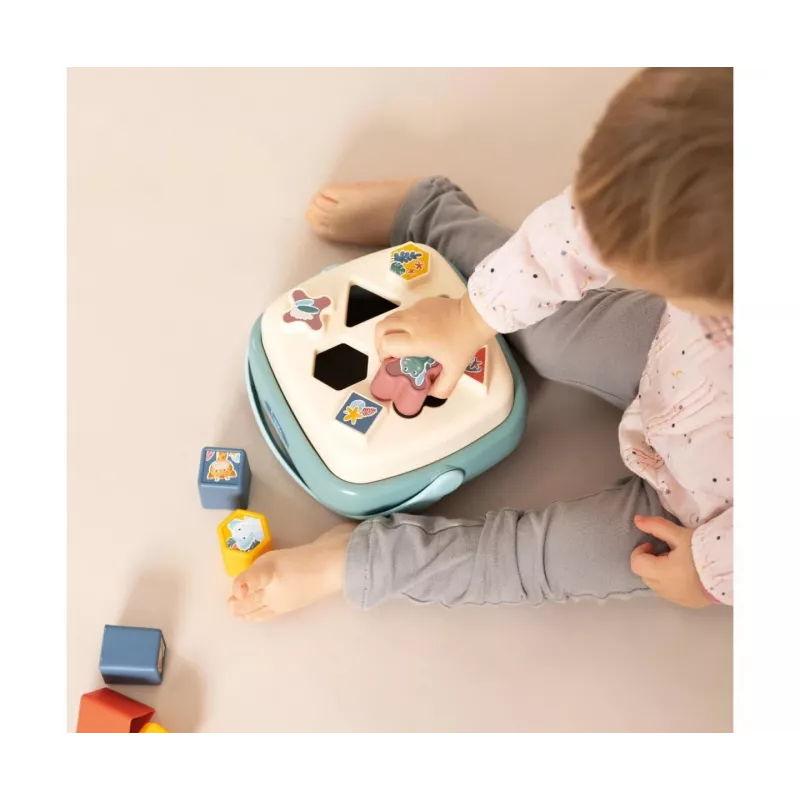 Cubo clasificador de formas SMOBY 7600140323 con formas de colores, juguete educativo para niños pequeños