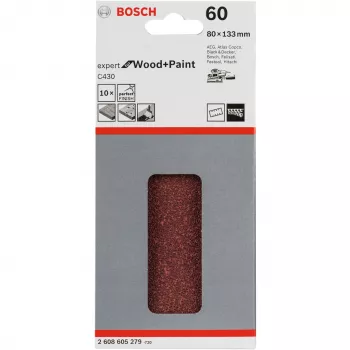 Hoja de lijado Bosch C430 Expert para madera y barniz grano grueso P60 80x133mm