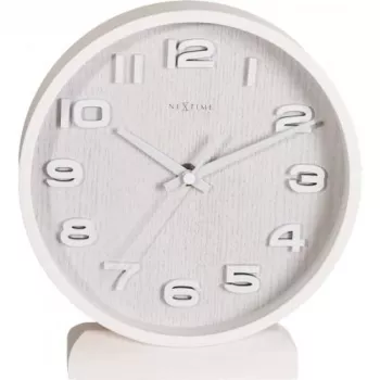 Reloj de pared NeXtime 5192wi Wood Wood Small 22x20 cm, blanco