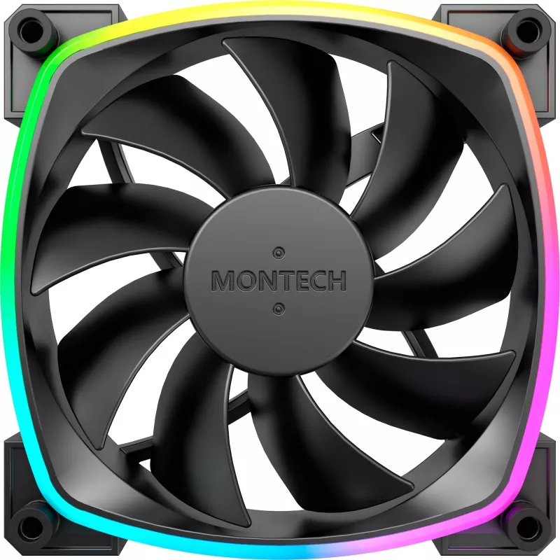 Ventilador de carcasa MONTECH AX120 120mm ARGB pack de 3 - Negro