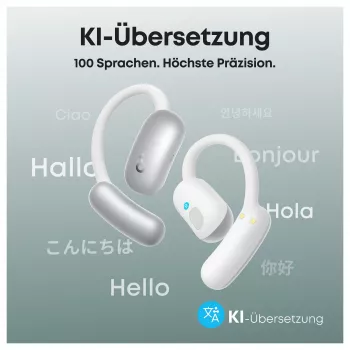 ANKER Soundcore AeroFit 2 AI blanco Open-Ear auriculares 35 horas de reproducción IP55 incl. asistente y traducción por IA