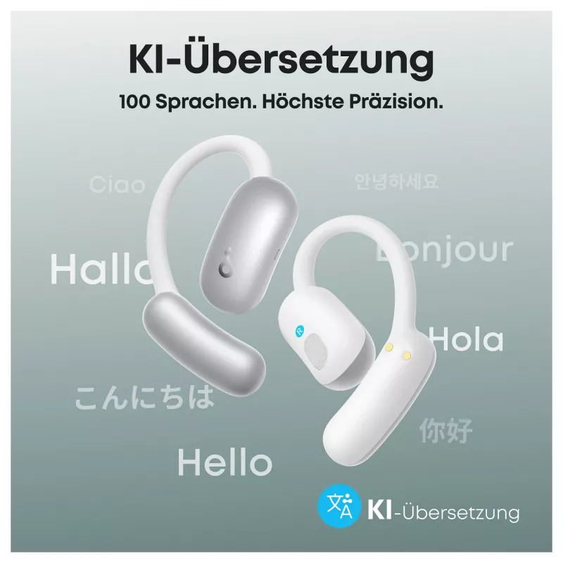 ANKER Soundcore AeroFit 2 AI blanco Open-Ear auriculares 35 horas de reproducción IP55 incl. asistente y traducción por IA