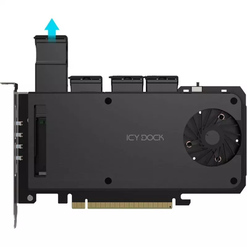 Tarjeta adaptadora para marco móvil icy dock MB204MP-1B — marco móvil hot-swap para 4 × SSD M.2 NVMe
