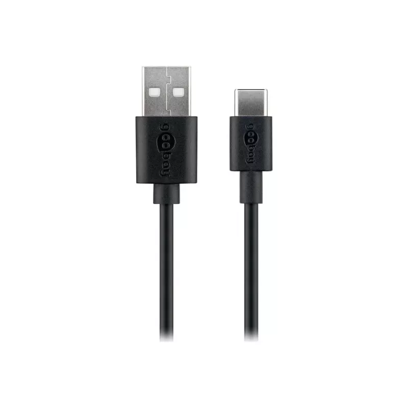 Cable USB Goobay - USB (macho) a USB-C (macho) - USB 2.0 - 3 A - 2,0 m - negro (59122)