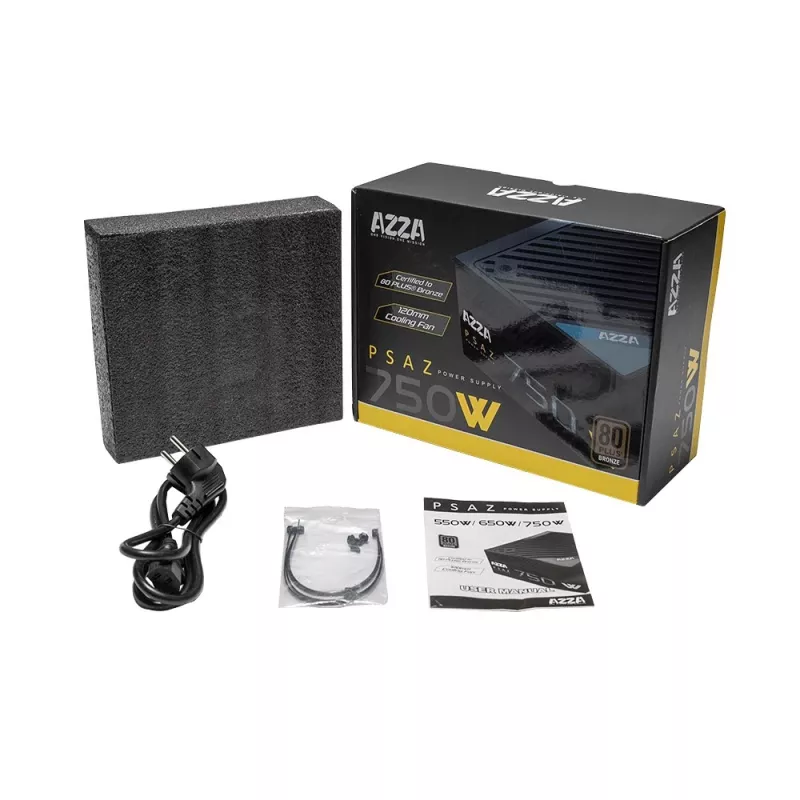 Fuente de alimentación Azza PSAZ-750W 20+4-Pin ATX ATX negra