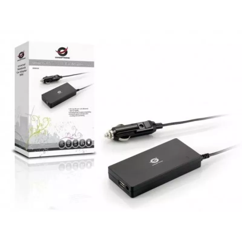 Fuente de alimentación de coche Conceptronic CNB90CAR 90 W negra