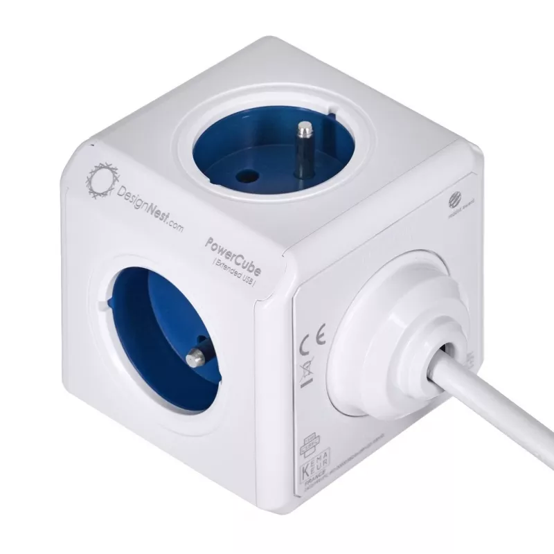 Regleta Allocacoc 2402BL/FREUPC 1,5 m 4 tomas AC interior azul, blanco