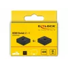DeLock HDMI 2-1 bidireccional 4K 60 Hz compacto - Retail Box - Conmutador de vídeo/audio - 2 x HDMI - sobremesa (64072)