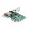 Tarjeta DeLOCK PCI Express x1 a 2 x RJ45 2,5 Gigabit LAN RTL8125 Ethernet por cable