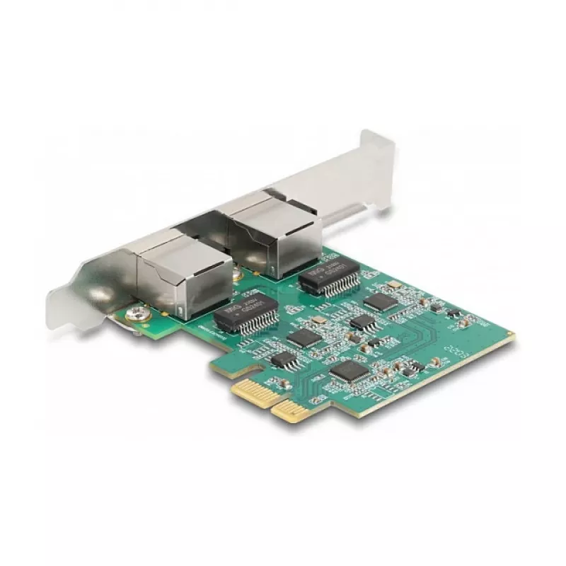 Tarjeta DeLOCK PCI Express x1 a 2 x RJ45 2,5 Gigabit LAN RTL8125 Ethernet por cable