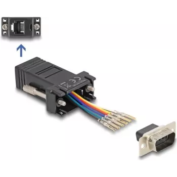DeLOCK D-Sub 9 pines macho a RJ12 hembra kit de montaje blanco