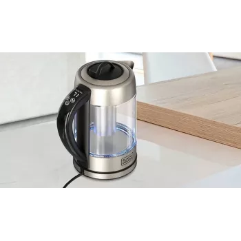 Hervidor de agua Black & Decker 1,7 L 2200 W negro acero inoxidable transparente