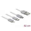 Cable USB DeLOCK 85850 0,98 m USB 2.0 USB A USB C/Micro-USB B/Lightning