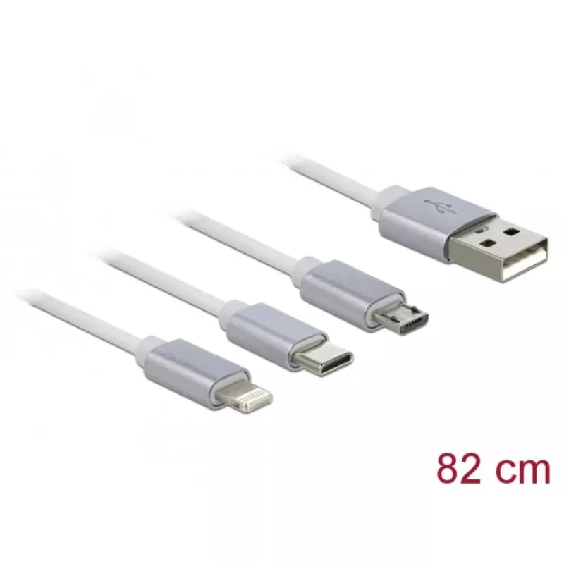 Cable USB DeLOCK 85850 0,98 m USB 2.0 USB A USB C/Micro-USB B/Lightning
