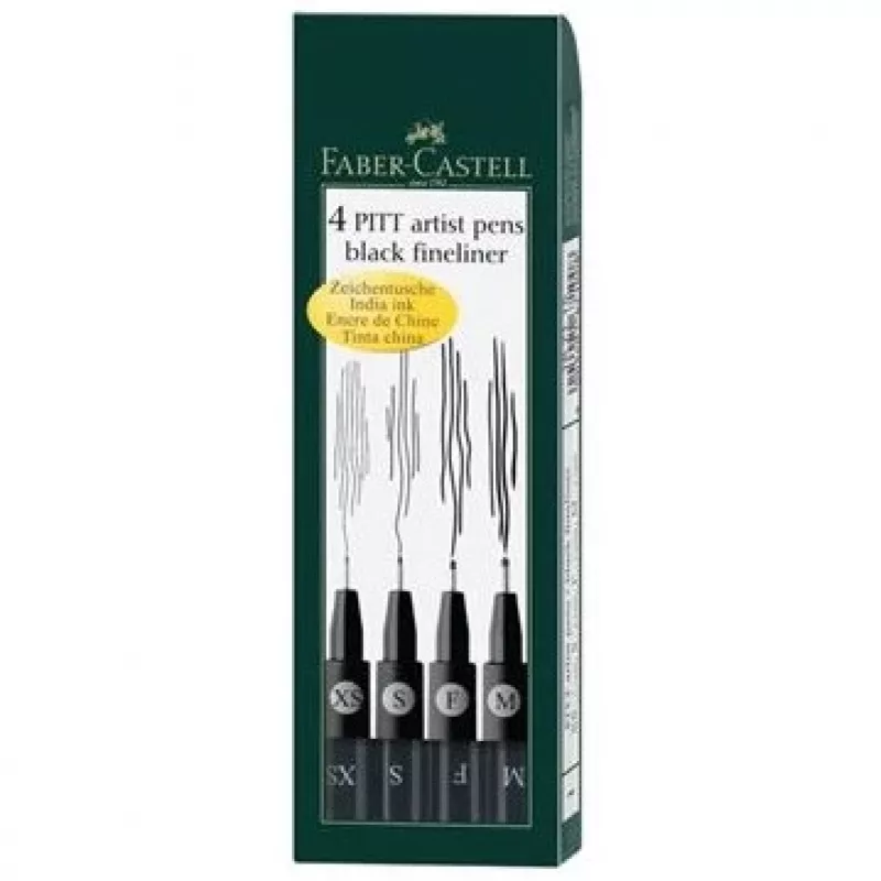 Rotulador fineliner Faber-Castell 167115 multicolor negro 4 unidades